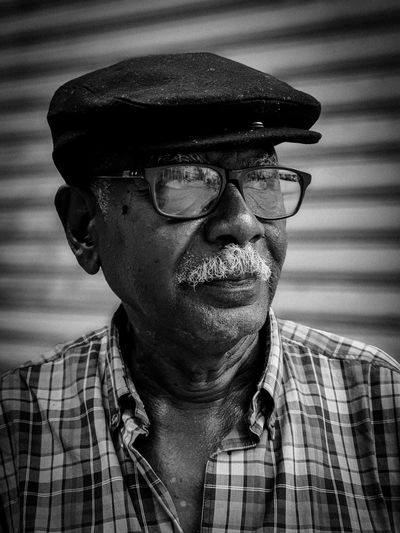 Portrait of man wearing hat