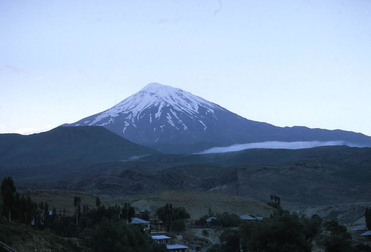 Scenic view of mount damavand against sky