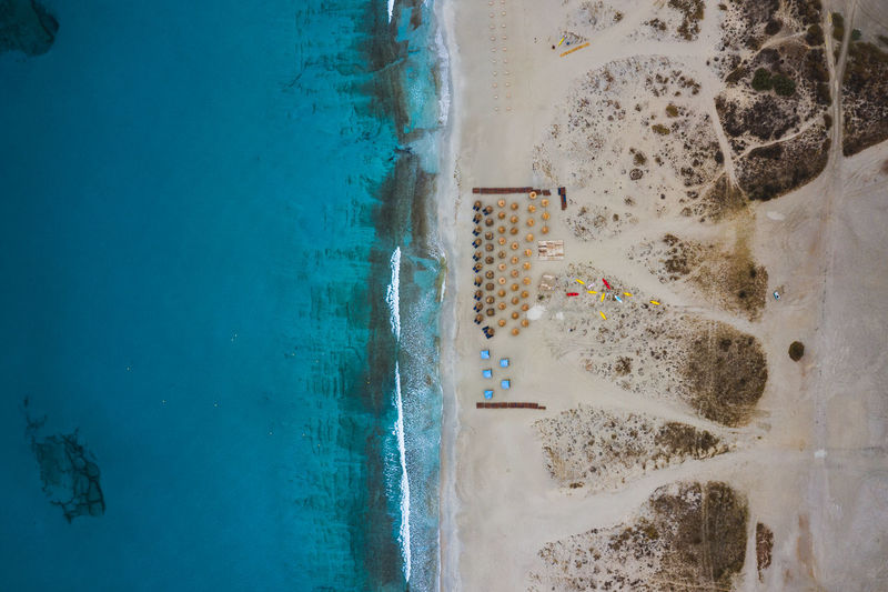 High angle view of swimming pool on beach