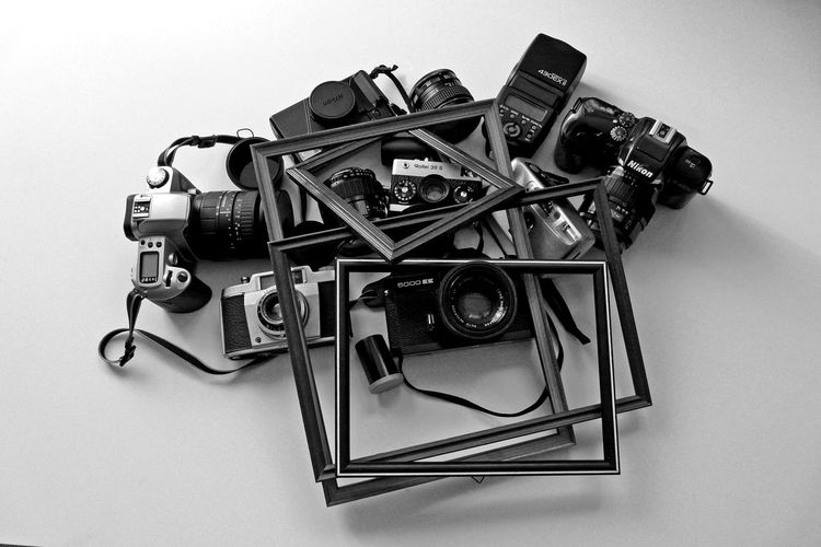 Studio shot of cameras