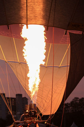 Fire in hot air balloon
