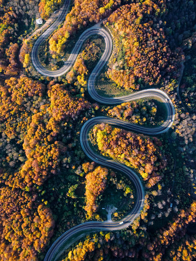 High angle view of road