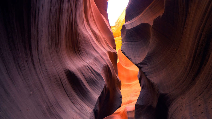 Low angle view of rock formation
