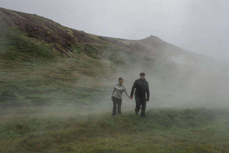 Hikers in mountains