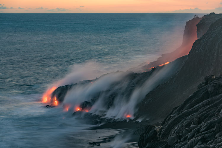 Volcano in sea at kalapana