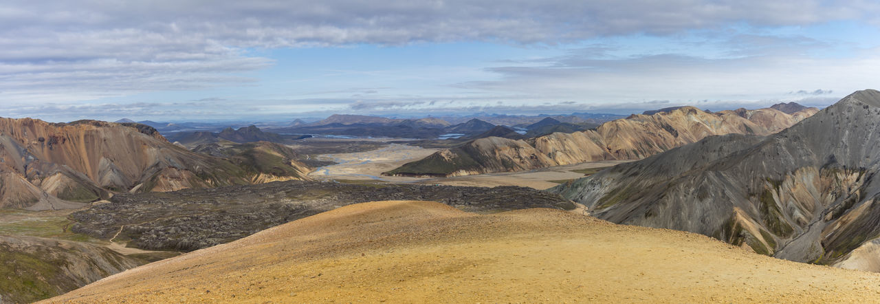 Landmannalaugar iceland's highlands panorama with volcanic lava field