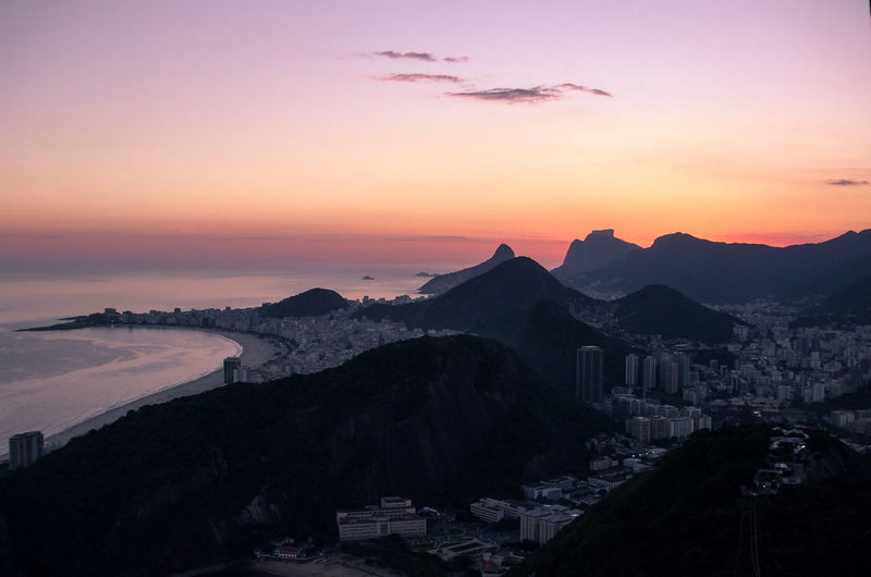 Rio de janeiro during sunset - view from pão de açucar