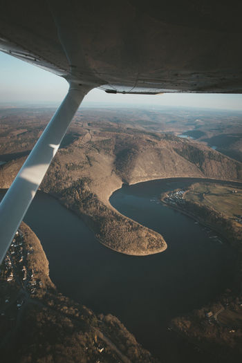 Scenic flight over eifel nationalpark, germany