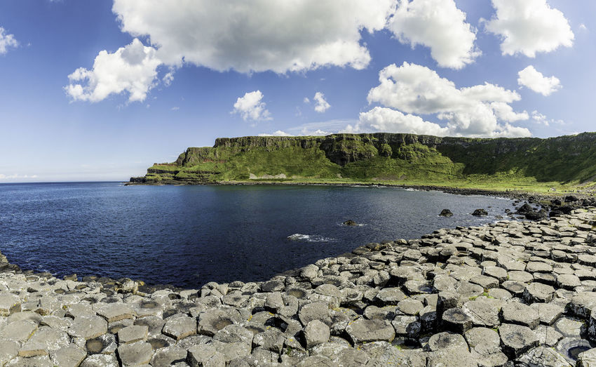 Scenic view of sea against sky. giant's causeway, northern ireland