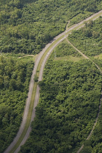 Aerial view of road and highway