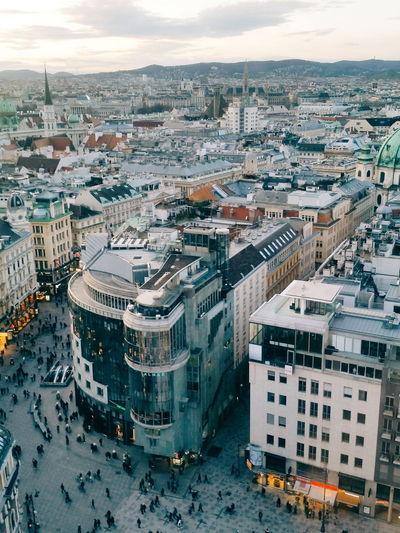 High angle view of cityscape