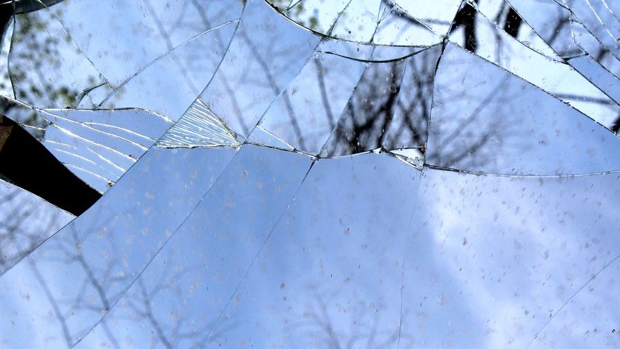 Full frame shot of cracked glass