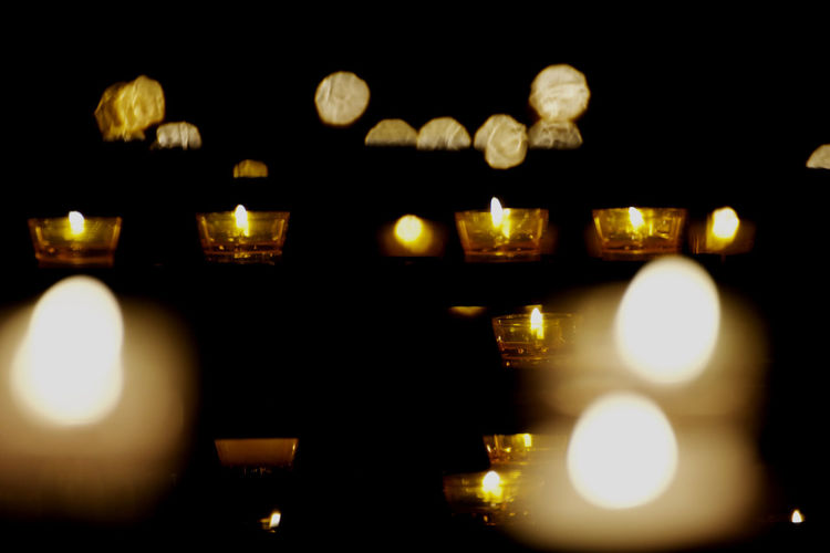 Defocused image of illuminated lights