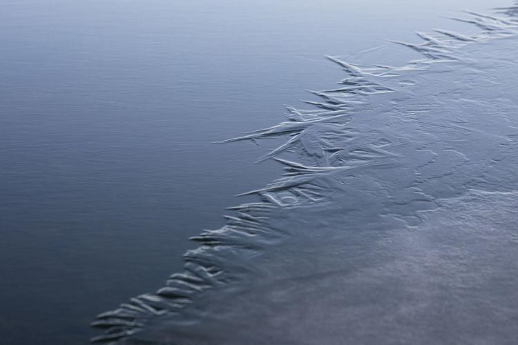High angle view of rippled water