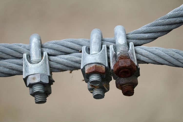 Close-up of metal cables