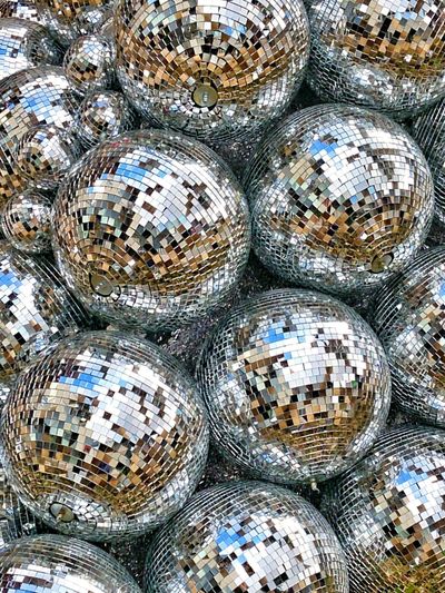 Full frame shot of disco balls