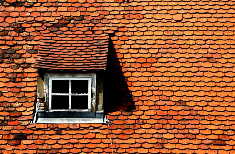 Closed window on house roof