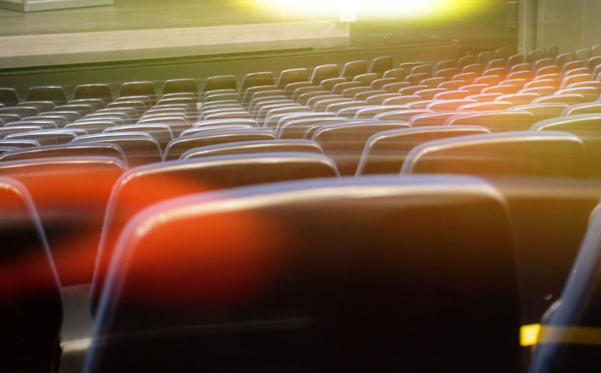 Empty theatre seats without audience