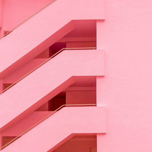Balconies. geometry. fashion minimal pink mood