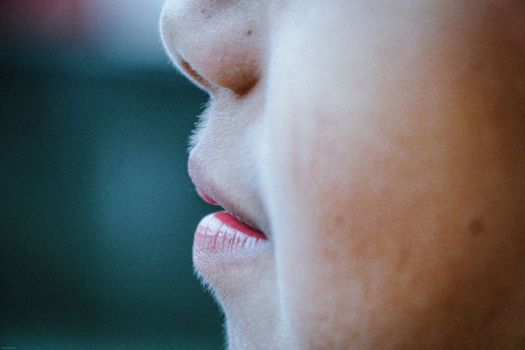 Close-up of a young woman looking away