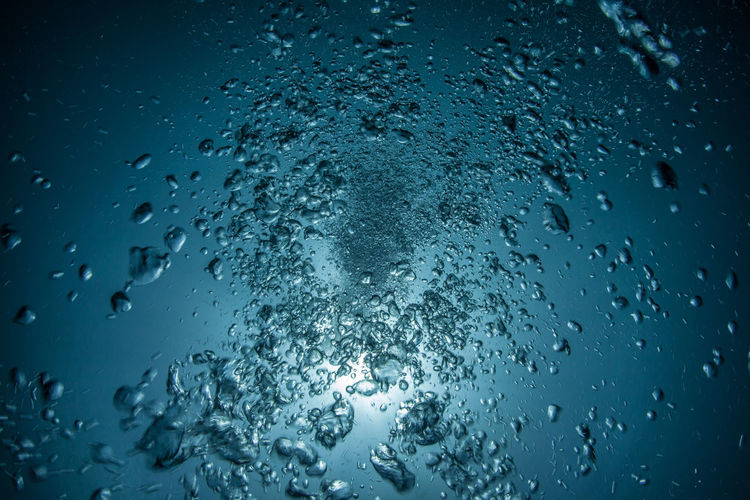 Full frame shot of bubbles underwater