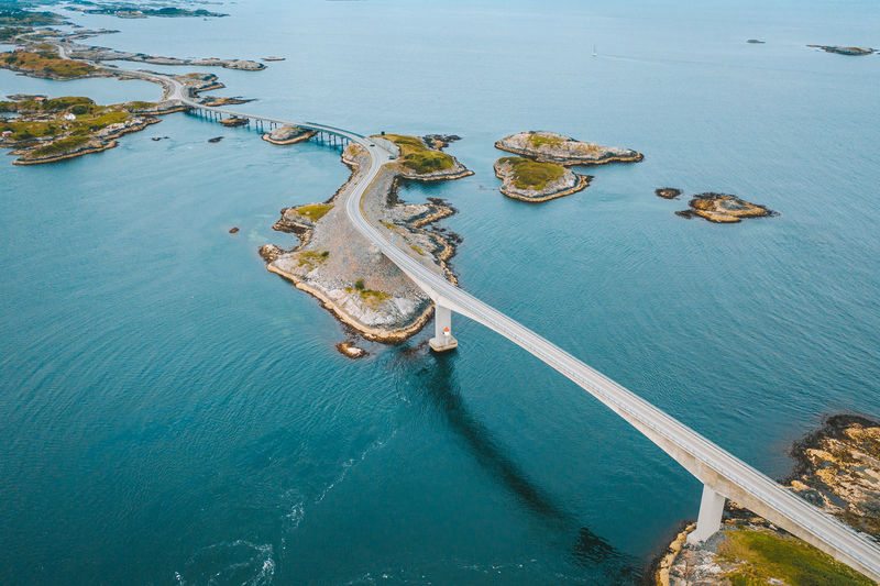 High angle view of bridge