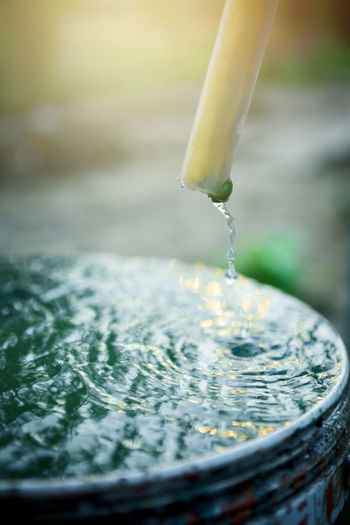 Close-up of water drops on fountain