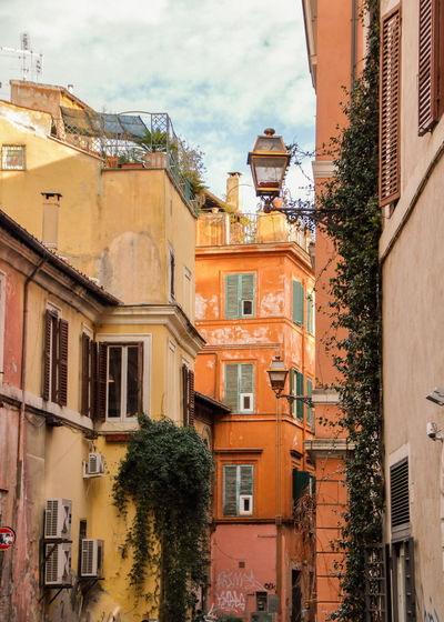 Low angle view of buildings against sky
