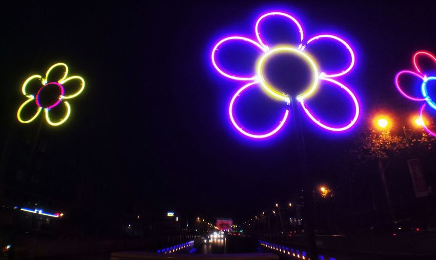 Light trails at night