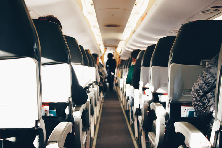 People sitting in airplane