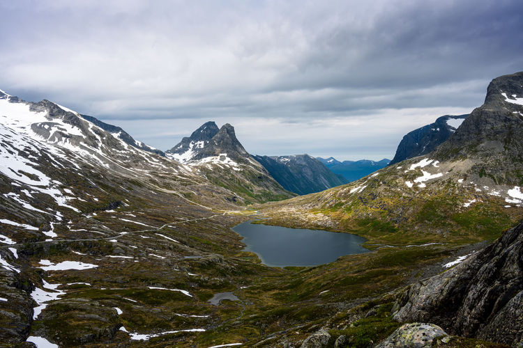 Mountain landscape in reinheimen national park in norway