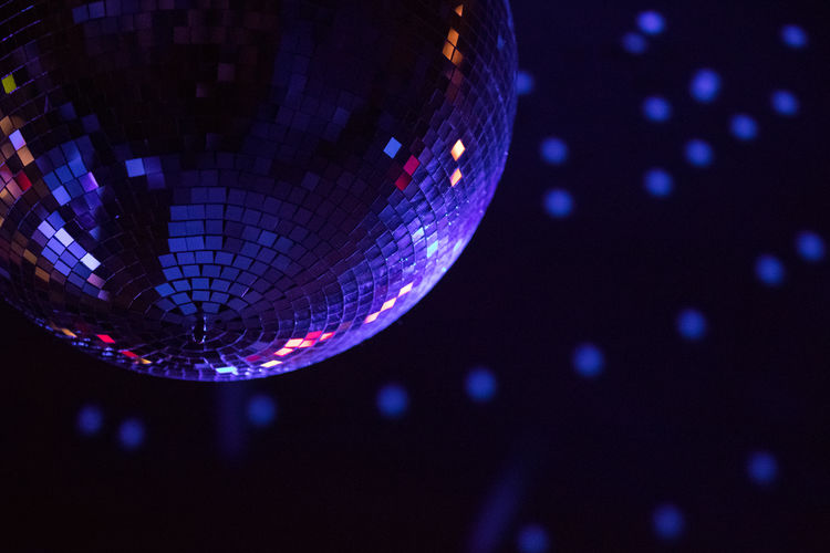 Low angle view of disco ball