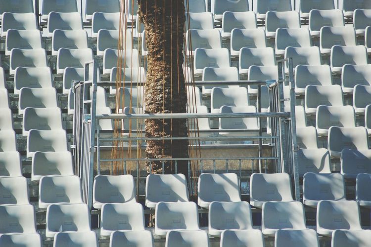 Close-up of seats in row