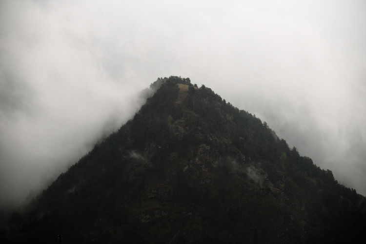 Low angle view of mountain against sky