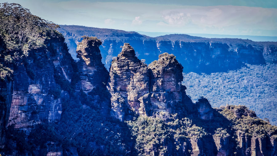 Panoramic view of mountains against sky