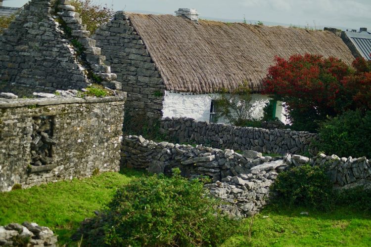 Stone wall of old building ireland