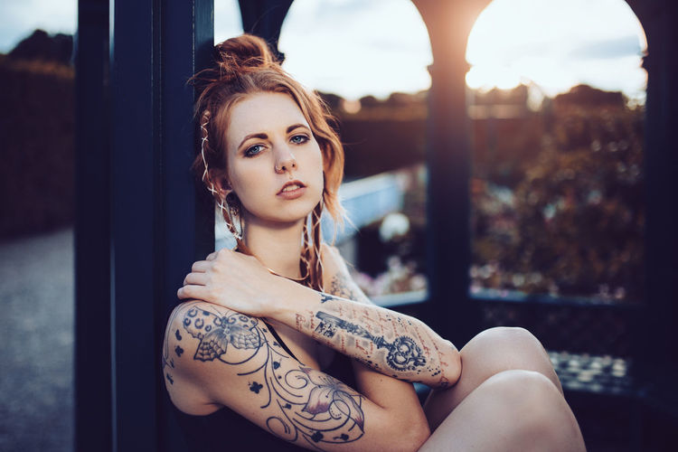 Sensual Backlight Casual Clothing Close-up Cute Day EyeEm Best Shots Face Faces Of EyeEm Faces Of Summer Fashion Female Female Model Garden Garden Photography Hair Hairstyle Lifestyles Outdoors Portrait Sun Sundown Tattoo
