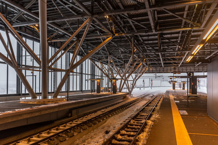 View of railroad station platform
