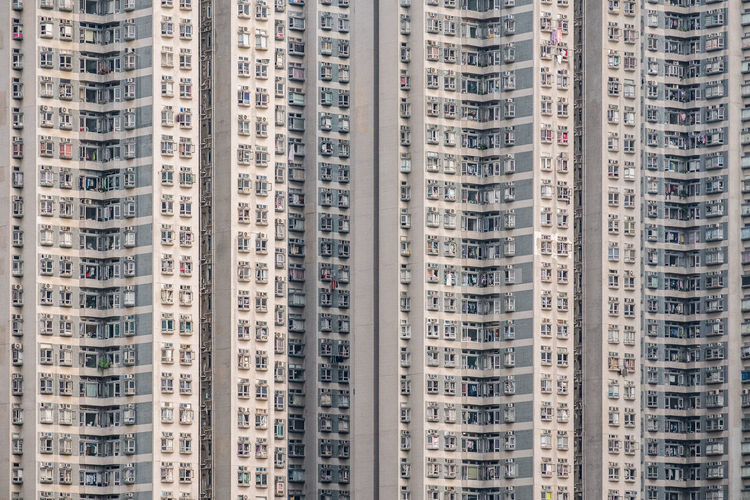 Apartment building exterior architecture in hong kong.