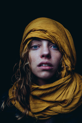 Adult Adults Only Beautiful People Beautiful Woman Beauty Black Background Blond Hair Close-up Headshot Human Body Part One Person One Woman Only One Young Woman Only Only Women People Portrait Real People Young Adult Young Women Paint The Town Yellow