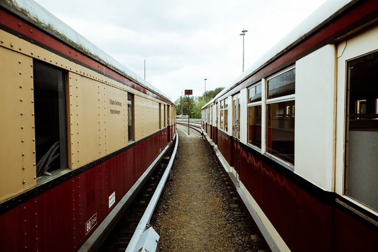 Trains on railroad track