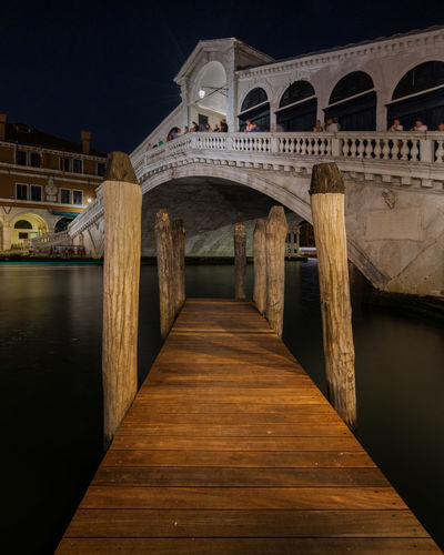 Night view of rialto bridge, one of the most popular landmarks in venice