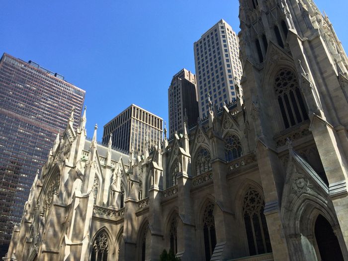 Low angle view of st patrick cathedral in manhattan