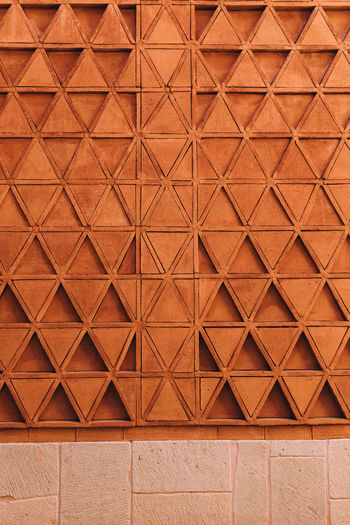 Textured wall made of terracotta in oaxaca, mexico