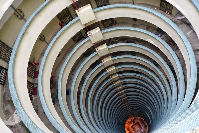 Close-up of spiral staircase