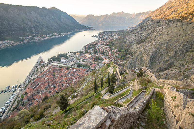 Kotor old town, view from the castle