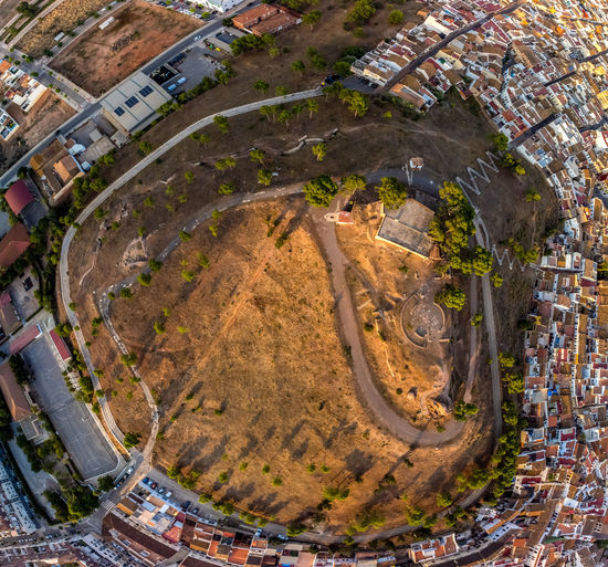 High angle view of city