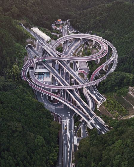 Aerial view of modern roads