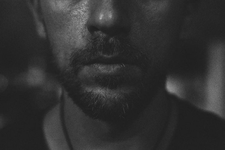 Close-up of bearded man