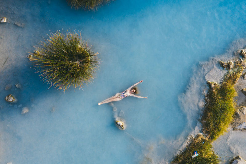 Saturnia hot springs. natural baths of tuscany.drone photography